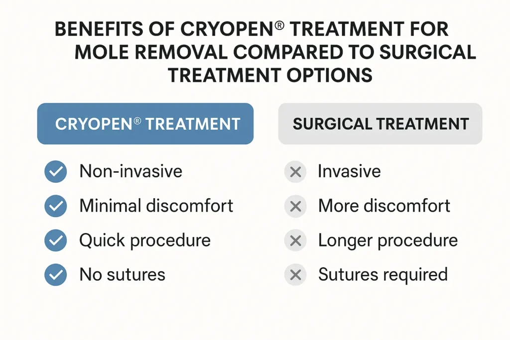 Benefits of facial mole removal Winchmore Hill - call our team today to book a consultation